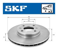 Jeu de 2 disques de frein avant SKF VKBD 80472 V2