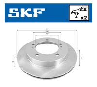 Jeu de 2 disques de frein avant SKF VKBD 80707 V2