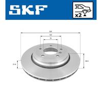 Jeu de 2 disques de frein avant SKF VKBD 90528 V1