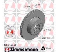 Jeu de 2 disques de frein avant ZIMMERMANN 150.3403.20