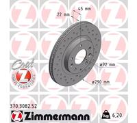 Jeu de 2 disques de frein ZIMMERMANN 370.3082.52 MAZDA MX-5 1.8 (GA3W)