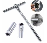 Jeu de 2 Douilles à Bougies（14mm+16mm) + 3/8"" Bougie d'Allumage Clé à Molette Outil d'Installation