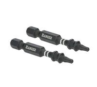 Jeu de 2 embouts impact 1/4'' pour vis étoile T30 50mm - - 134064