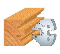 Jeu de 2 Fers Profilés Acier HT 50 x 5,5 mm - N°250 Contre-profil double parement - Outil de menuiserie - Diamwood