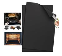 Jeu de 2 feuilles de revêtement de four - Grandes protections anti-adhésives pour le fond des fours électriques à convection et à ventilateur - Réutilisables et faciles à nettoyer.