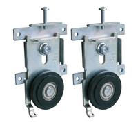 Jeu de 2 galets de roulement de porte coulissante de placard - Finition : Zingué - Matériau : Acier - SEED