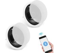 Jeu de 2 haut-parleurs de plafond - haut-parleurs encastrés 150W - haut-parleurs 17cm - idéal pour le home cinéma et les systèmes de musique