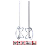 kwb by Einhell Agitateur double pour mortier TE-MX 1600-2 CE Twin 55 cm Ø 12 cm 140 L