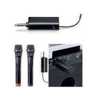 Jeu de 2 microphones sans fil avec récepteur portable alimenté par batterie - Récepteur sans fil avec connecteur 6,35mm