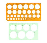 Jeu de 2 modèles de cercle, dessins orthographiques pour croquis et schémas, modèles de règle, modèles de cercle, modèles de mesure, modèles géométriques, modèles de règle pour le dessin personnel