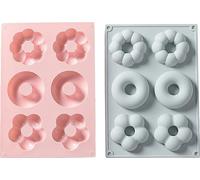 Jeu De 2 Moules À Donuts En Silicone En 3 Motifs, Set De Crêpes À Donuts En Silicone Anti-adhésif, Résistant À La Chaleur Pour Les Fours À Vapeur, Faire De Beaux Biscuits Bagels À Donuts