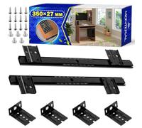 Jeu de 2 Pièces Glissiere Télescopiques pour Support Clavier Ordinateur 350 mm x H 27 mm - Glissière Gauche et Droite avec Kit de Montage - Garantie de 10 Ans - MONTERAL