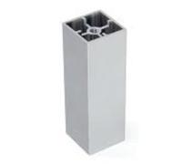 Jeu de 2 pieds PRISMA alu carré 25mm hauteur 350mm avec platine + vérin - - 098798