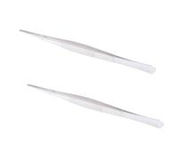 Jeu de 2 pinces droites, 30,5 cm de long, en acier inoxydable avec bout plat et bord dentelé, pour le laboratoire, le jardinage, etc.