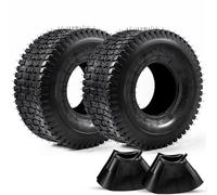 Jeu De 2 Pneus 15x6.00-6 Et Chambres À Air TR-13 À Valve Droite En Caoutchouc Naturel 4 Plis Capacité 400 Lbs Pour Assemblage De Roue Avant De Tondeuse Autoportée