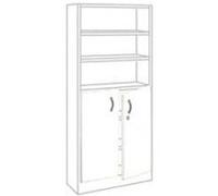 Jeu de 2 portes basses pour bibliothèque haute de bureau blanc - blanc - nc Blanc G