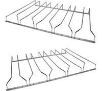 jeu de 2 rails à verres | Etagère à verres 34,5x55,3x47,8 cm montage mural | Rail de bar 5 rangées | Support pour verres à champagne | Support pour verres à vin montage au plafond | Support pour verre