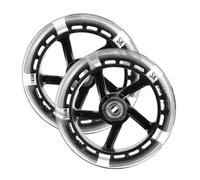 Jeu de 2 roues LED Apollo 145 mm - roues de rechange PU High Rebound pour trottinette Skyracer - Black