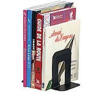 Jeu de 2 serre-livres métal 14 x 20 cm noir G