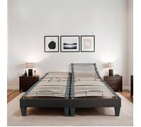 BELLECOUR LITERIE - Jeu de 2 sommiers électriques AMIRAL 140x190 cm - Lattes Gris