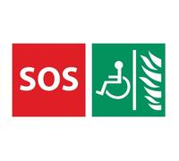 Jeu de 2 stickers (SOS & PMR sur fond vert) pour platine LEF - AIPHONE EASLEF