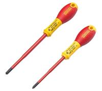 Stanley Set de 2 tournevis FATMAX FMHT0-62648 – Fabriqués en France, lame acier, poignée Soft Grip