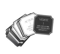 JEU DE 20 CARTES ACTION OU VÉRITÉ 7CM NOIR BLANC