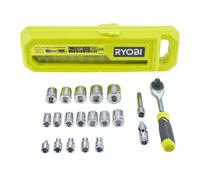 Ryobi Coffret clé à cliquet 1/4" RHRS20PC – 20 pièces, douilles 4–13 mm, 90 dents, précision mécanique
