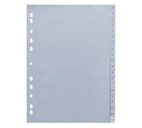 Jeu de 20 intercalaires alphabétiques polypropylène gris 12/100e - Maxiburo