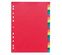 Jeu de 20 intercalaires alphabétiques polypropylène multicolores 12/100e - Maxiburo