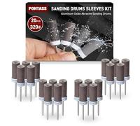 Jeu de 20 Meules En Oxyde D'aluminium Mèches de Ponçage Avec Tige de 3mm Compatible Avec Dremel pour Meulage, 320 Grains Manchons Abrasifs, Accessoires de Polissage pour Polissage Ébarbage Métaux