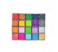 Jeu De 20 Pièces, 4x4cm, Tampon D'encre Couleur Pour Peinture Au Doigt, Papeterie Fournitures Scolaires
