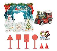 Jeu de 24 pièces de train de voiture - Puzzle de locomotive - Circuit de course - Système de construction éducatif - Activité de jeu de développement pour filles de 3 à 6 ans