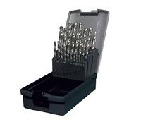 Jeu de 25 forets hélicoïdaux PRO HSS DIN338-G 1 à 13 mm par 0,5 mm MW-Tech DRGS25