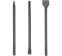 Jeu de 3 burins SDS-Max (pic + plat + bêche) 400mm - HANGER - 155991 Noir G