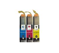 Jeu de 3 cartouches d'encre compatibles C/M/Y (7 ml) Go Inks pour Brother LC3211 - DCP/MFC