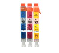 Jeu de 3 cartouches d'encre compatibles Go Inks C/M/Y (12 ml) pour Canon CLI-551, imprimantes PIXMA