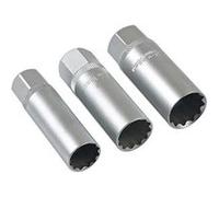 jeu de 3 douilles a bougies 14 16 et 18 mm paroi minces laser 7295 - Laser Tools G
