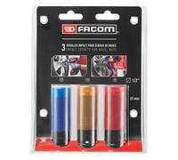 Jeu de 3 douilles longues FACOM NSI.3LPB pour clés à chocs 1/2"