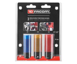 Jeu de 3 douilles Impact longues renforcées 1/2 17-19-21mm - FACOM NSI.3LPB