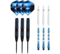 Jeu de 3 fléchettes professionnelles à pointe acier 22gr - Modèle Typhoon - Coloris bleu Bleu G