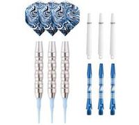 Jeu de 3 fléchettes professionnelles à pointe plastique 22gr - Modèle Deep Sea - Coloris bleu Bleu G
