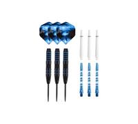 Jeu de Fléchettes Professionnelles Cyclone - 3 Fléchettes en Acier - 22g - Couleur Bleue