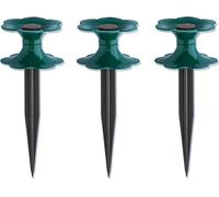 Jeu de 3 guides de tuyau BURI Enrouleur avec piquet de terre Guide de tuyau de jardin en vert