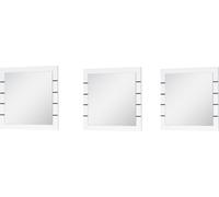 Jeu de 3 miroirs carrés LINA en blanc brillant et noir - 60 cm