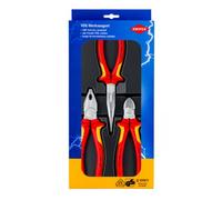 Knipex Set électro, 3 outils, 160 à 200 mm, VDE 1000V, équipement pour les déplacements, set de pinces, ensemble d'outils, 00 20 12