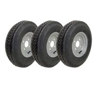 Jeu de 3 roues de remorque 4.80/4.00-8, pneus 6ply, jante 100 mm PCD, homologué pour la route haute vitesse