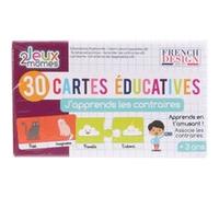 Jeu de 30 Cartes Educatives "J'apprends les Contraires" 12cm Multicolore Multicolore G