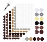 Jeu de 300 pièces avec 6 Autocollants pour vis,Capuchon à vis en Plastique,Anti-Rouille Cache Vis,Capuchons pour Clous Autotaraudeurs,pour protéger Les vis et Les Meubles,pour Murs, armoires, etc.