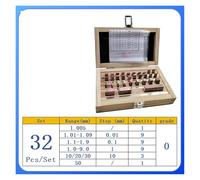 Jeu de 32 cales étalons, calibre 0/1, acier rapide, outils for menuisier, contrôle et mesure, sur disponibles Lecture Rapide(32 pcs 0 Grade)